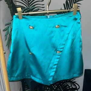 ASOS Blue Embellished Wrap Skorts